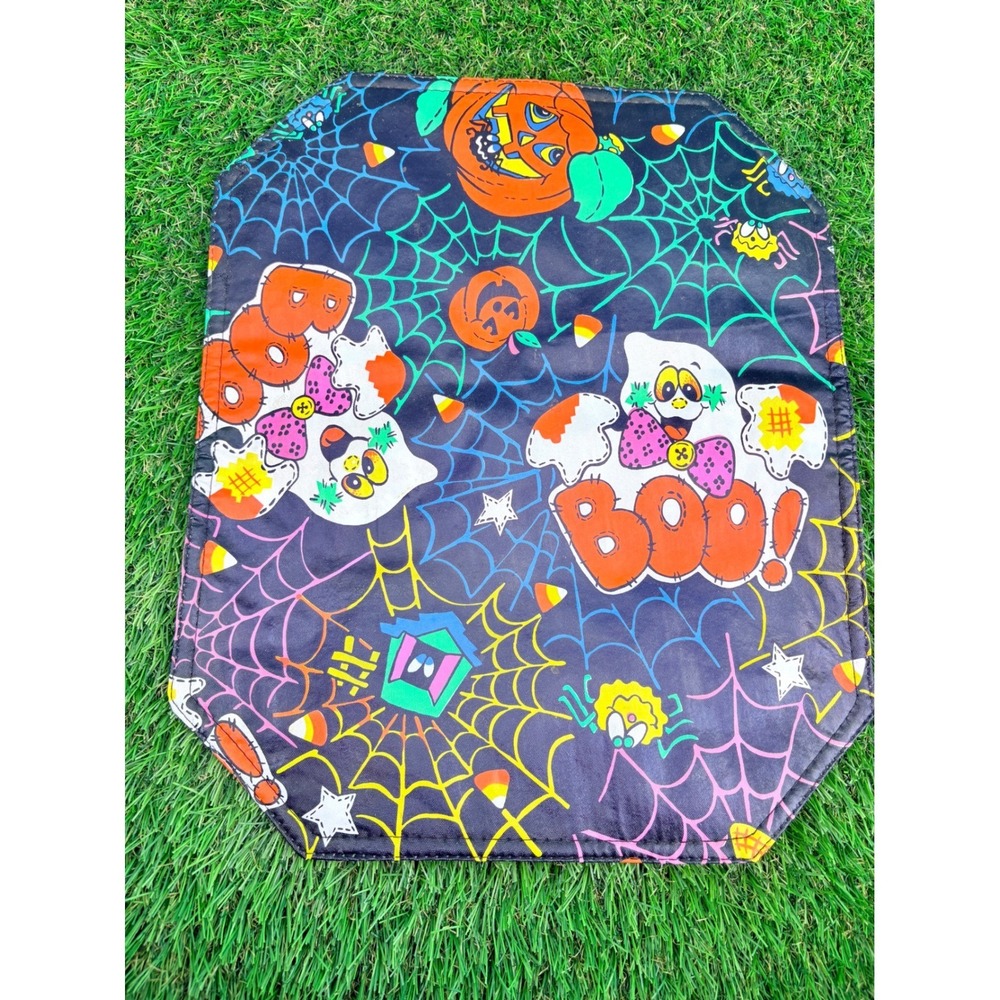 Vintage Halloween Placemats Set of 6 Reversible Purple Black Witch Ghost Boo - Picture 9 of 16